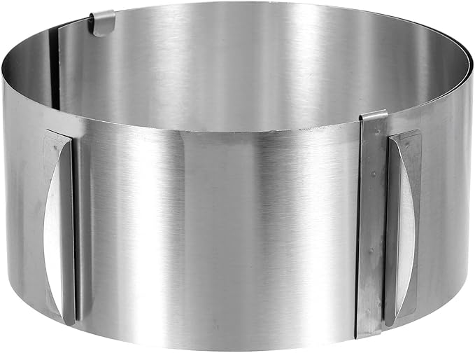 HARFINGTON 6" to 12" Cake Ring 9cm High Adjustable Round Cake Ring Stainless Steel Mousse Baking Moulds Bakeware Supplies for Baking Cooking Making Tool