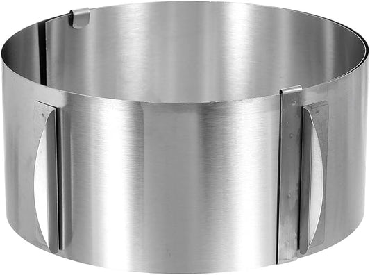 HARFINGTON 6" to 12" Cake Ring 9cm High Adjustable Round Cake Ring Stainless Steel Mousse Baking Moulds Bakeware Supplies for Baking Cooking Making Tool