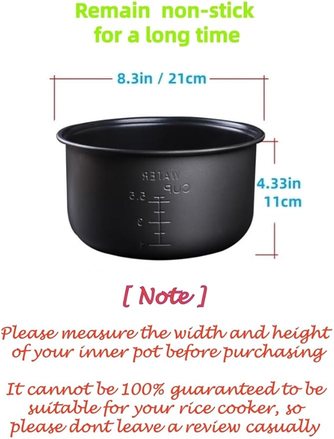Ingpro Original Rice Cooker Inner Pot Non-Stick Inner Pot Compatible with Most of Zojirushi/Tiger Rice Cooker Replacement Pot, Original Manufacture Part (5.5 Cup/3L)