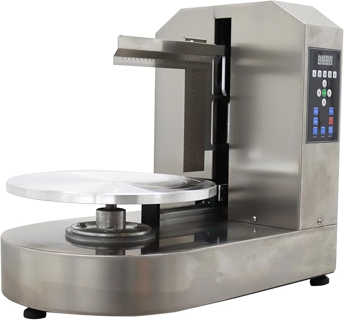 INTSUPERMAI Fully Automatic Cake Cream Spreading Coating Smearing Machine Stainless Steel Cake Decorating Machines Baking Tools Birthday Cake Cream Spreading Machine Suitable for 4-12inch Cake 110V