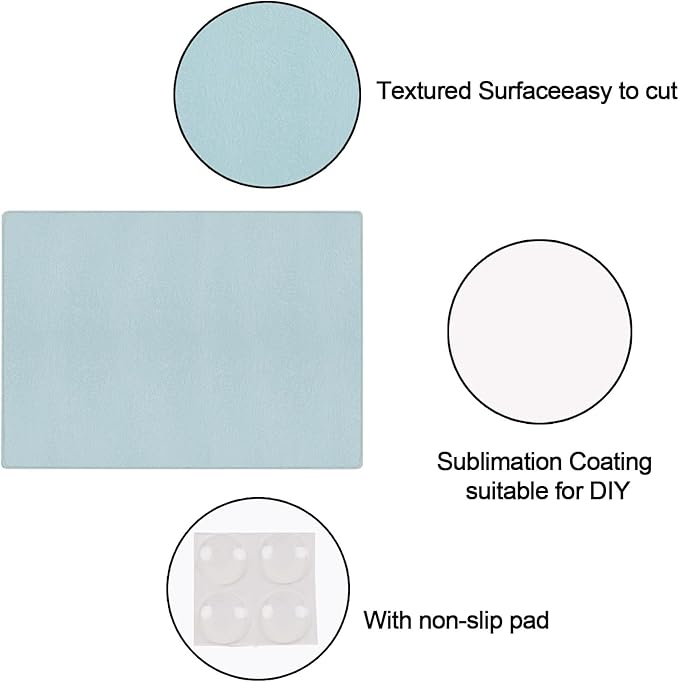 2 Pcs sublimation cutting board blanks???11 x 7.87 Inch sublimation cutting boards???Textured Sublimation Anti Slip Cutting Board Heat Scratch Resistant Blank Cutting Board