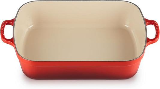 Le Creuset Enameled Cast Iron Signature Rectangular Roaster, 5.25 qt. (11.7" x 16.8"), Cerise