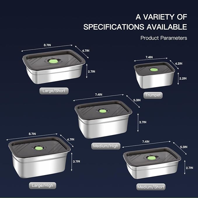 Stainless Steel Food Storage Containers Set of 10,Airtight Leakproof Meal Prep Containers with Lids, Reusable Stackable Lunch Boxes for Food Organization, Freezer & Dishwasher Safe