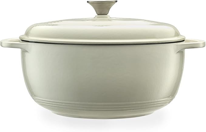 Mercer Culinary Enameled Cast Iron Round Dutch Oven, 6 qt., White