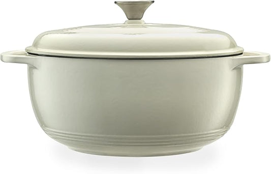 Mercer Culinary Enameled Cast Iron Round Dutch Oven, 6 qt., White