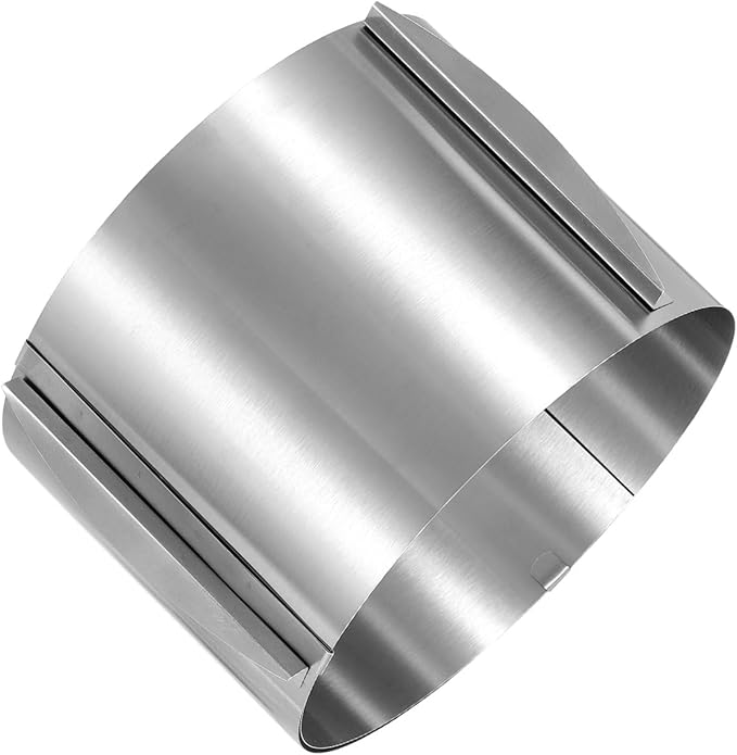 HARFINGTON 6" to 12" Cake Ring 15cm High Adjustable Round Cake Ring Stainless Steel Mousse Baking Moulds Bakeware Supplies for Baking Cooking Making Tool
