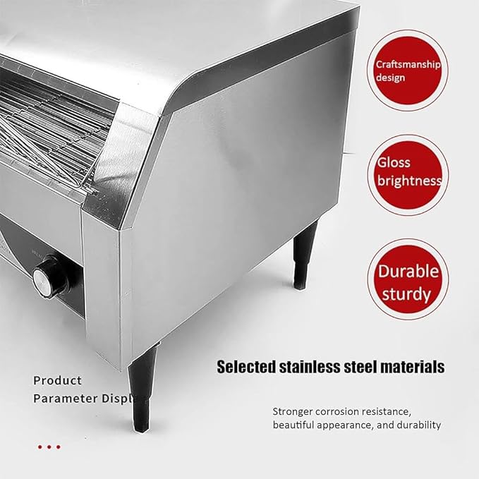 Electric Bread Machine,Commercial Conveyor Toaster,Automatic Toaster Oven,Multipurpose Bread Toasting Machine,150/300/450 PCS/H,with Intelligent Temperature Control,150