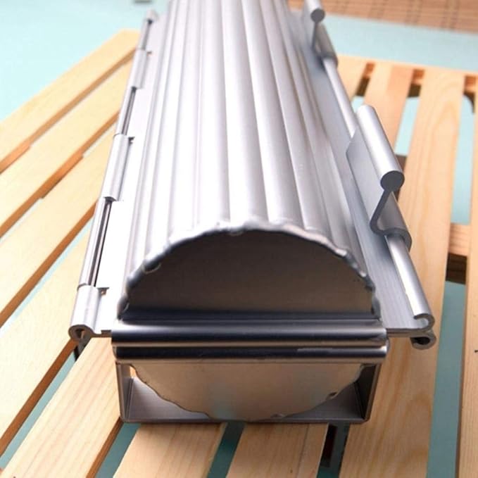 Aluminum Alloy Open Close Type Corrugated Round Toast Bread, Reusable Bread Loaf Pan Nonstick Bread DIY Baking Tool