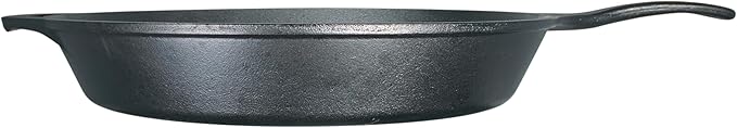 Lodge Seasoned Cast Iron Skillet - Frying Pan for the Stove, Grill or Campfire - Cooks Evenly - Features Easy-Grip Teardrop Handle - Non-Toxic, Nonstick & Long-Lasting - 15 Inches