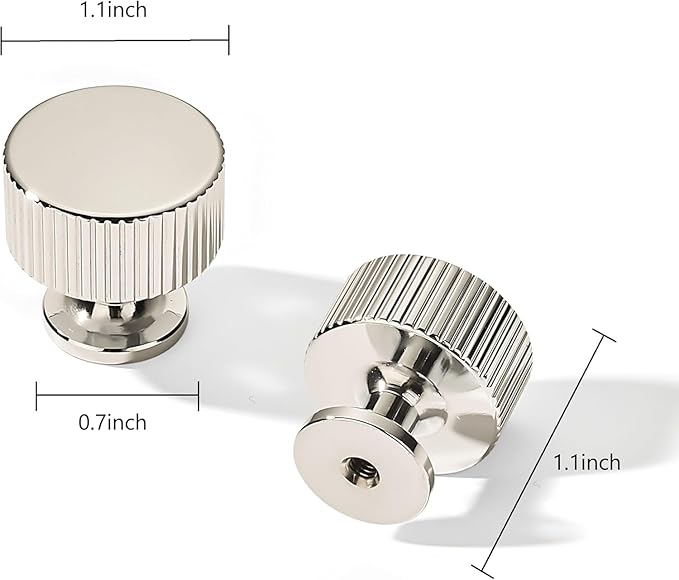 khtumeware 10 Pack Polished Nickel Cabinet Knobs Solid Heavy-Duty Bifold Closet Door Knobs Cabinet Hardware Handle for cabinets Dressers Pull for Bathroom Kitchens