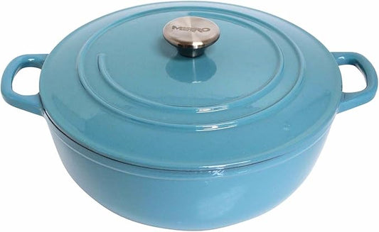 MIRRO 4.8qt Cast Iron Enamel Dutch Oven, Teal