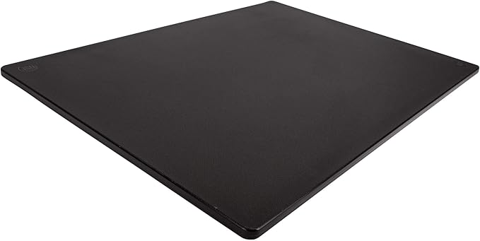 Thirteen Chefs Extra Large 24 x 18 Black Cutting Board - 1/2" Thick HDPE Plastic for Restaurants and Professional Kitchens