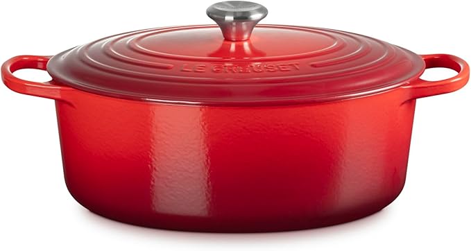Le Creuset Enameled Cast Iron Signature Oval Dutch Oven, 8 qt., Cerise