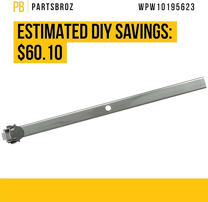 PartsBroz WPW10195623 Dishrack Slide Rail Track - Compatible With Whirlpool KitchenAid Kenmore Maytag Dishwasher - Replaces AP6016779 W10195623 1872169 PS11750072 W10324563 W10331879