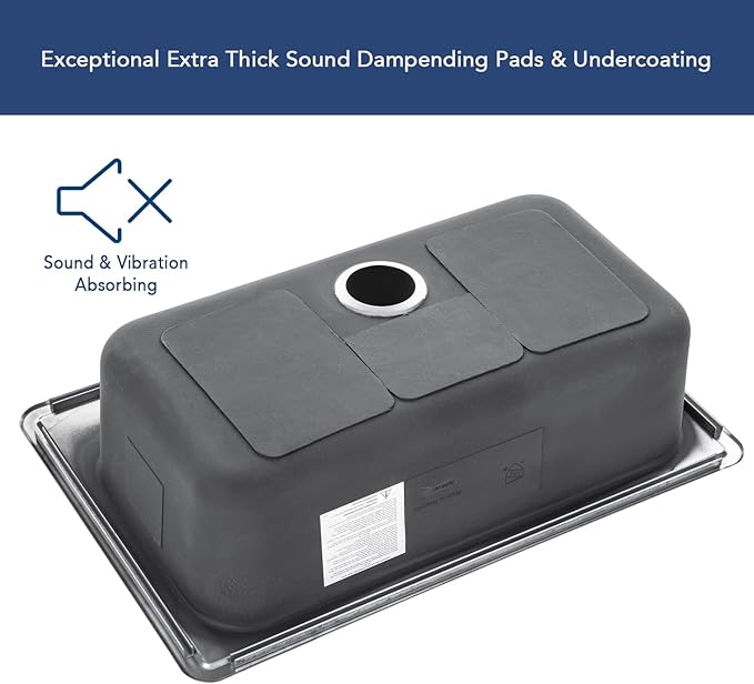 CozyBlock 33 x 22 x 9 Inch Top-mount/Drop-in Stainless Steel Single Bowl Kitchen Sink with Strainer and Silicon Dishrack - 18 Gauge Stainless Steel-4 Faucet Hole