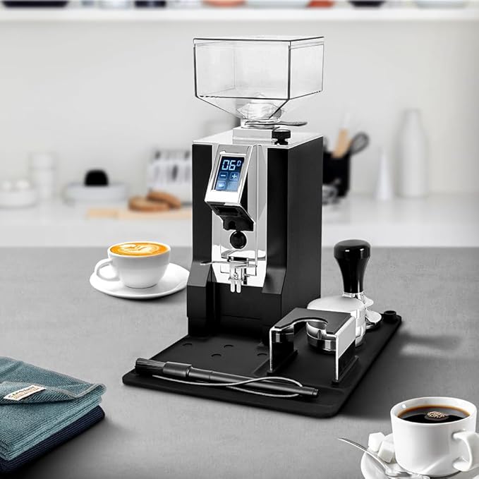 Espresso Tamping Mat Compatible-for Eureka-Mignon - CAFEMASY Espresso Tamping Station Coffee Grinder Base Mat Kit Silicone Tamper Mat for Countertops with Cleaning Brush Accessories Tools