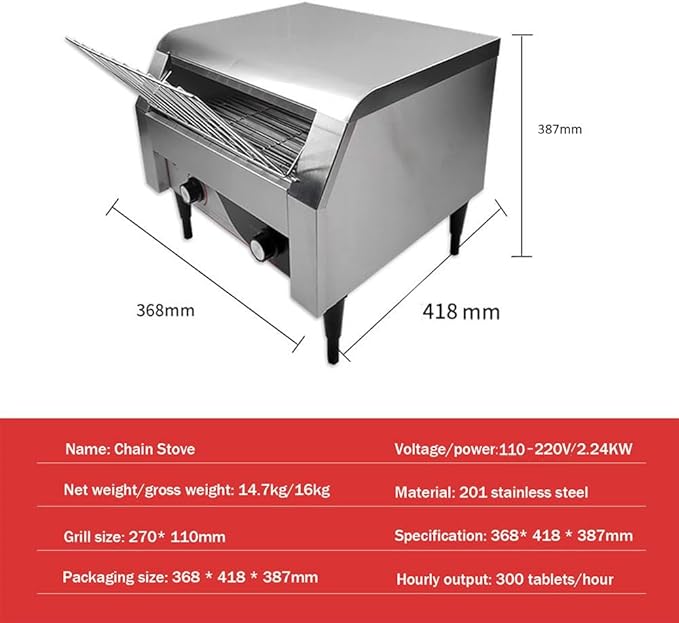 Electric Bread Machine,Commercial Conveyor Toaster,Automatic Toaster Oven,Multipurpose Bread Toasting Machine,150/300/450 PCS/H,with Intelligent Temperature Control,300
