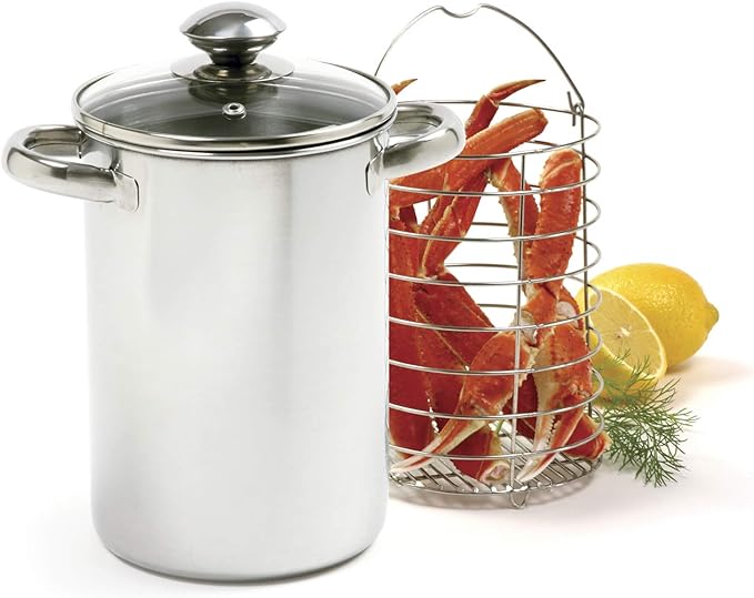 Norpro 573 Stainless Steel Vertical Cooker/Steamer, 3 Piece Set, 10in/25.5cm, as shown