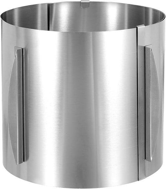 HARFINGTON 6" to 12" Cake Ring 19cm High Adjustable Round Cake Ring Stainless Steel Mousse Baking Moulds Bakeware Supplies for Baking Cooking Making Tool