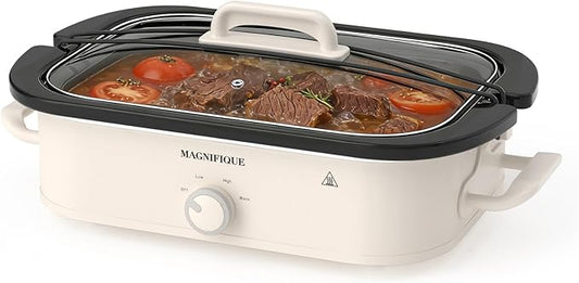 4-Quart Slow Cooker with Casserole Manual Warm Setting - Perfect Kitchen Small Appliance for Family Dinners, Dishwasher Safe Crock, Oatmeal