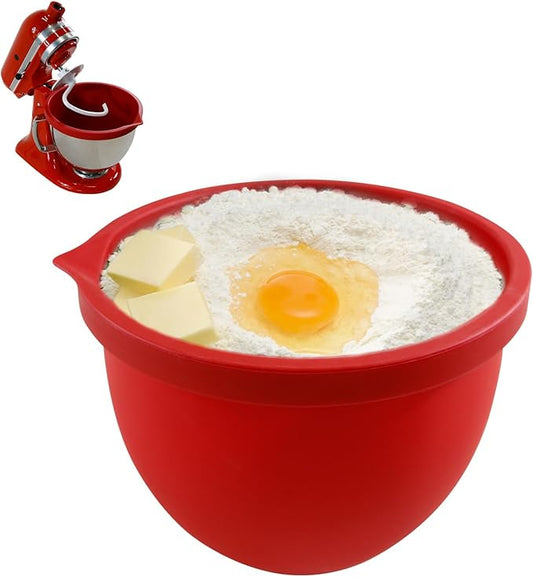 Silicone Liner for KitchenAid 5 Qt Tilt-Head Stand Mixer, Odourless,Thicker, Cold/Heat-Resistant & Non-Stick, Easy Clean, Fits 5 Quart Mixing Bowl with Lid