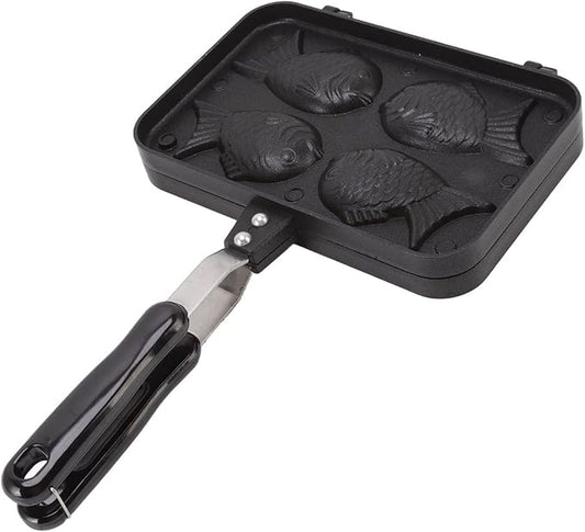 Waffle Maker,Taiyaki Fish Shape Cake Non Stick Bakeware Double Baking Pan Waffle Baking with Anti Scalding Handle Japanese Taiyaki Making Machine