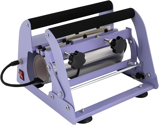 Tumbler Heat Press Machine, 110V 40Oz Mug Press Sublimation Machine with Temp and Time Adjustable - Double Cup Mats for Ceramic Mugs, Glass Cans Car Cups (Light Purple)