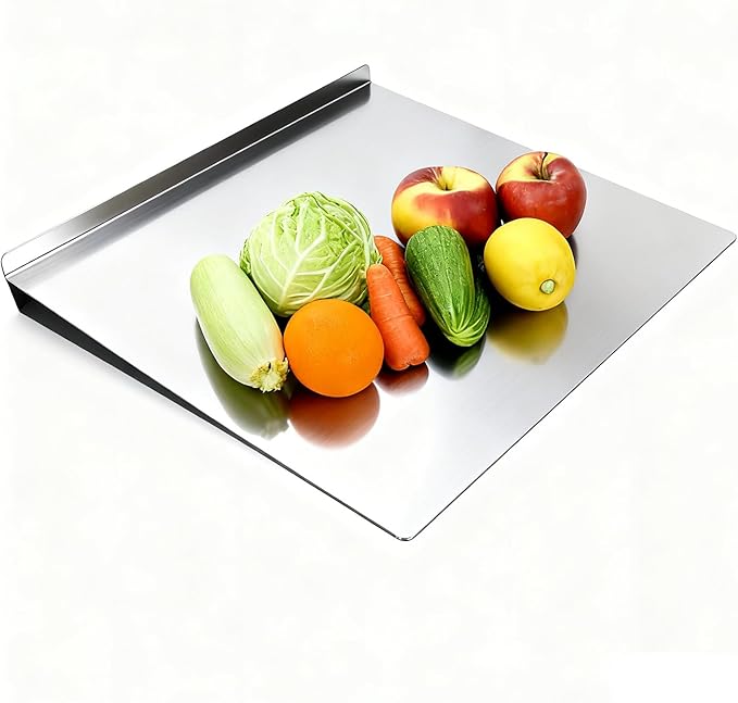 Stainless Steel Cutting Boards for The Kitchen, Suitable for Meat, Fruits, Vegetables, Bread, and Baking Large-sized Cutting Boards (19.7 x 19.7 in)