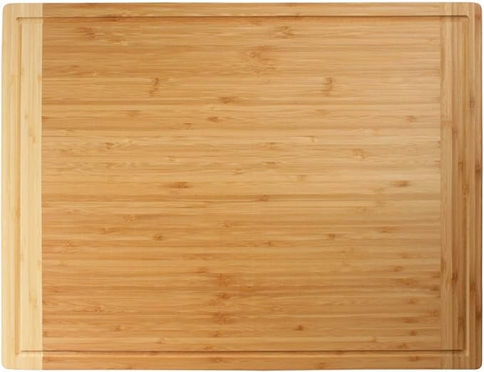 BambooMN Universal Premium Pull Out Cutting Boards - Under Counter Replacement - Designed To Fit Standard Slots - Heavy Duty Kitchen Board with Juice Groove - 22" x 18" x 0.75" - 2 Pieces