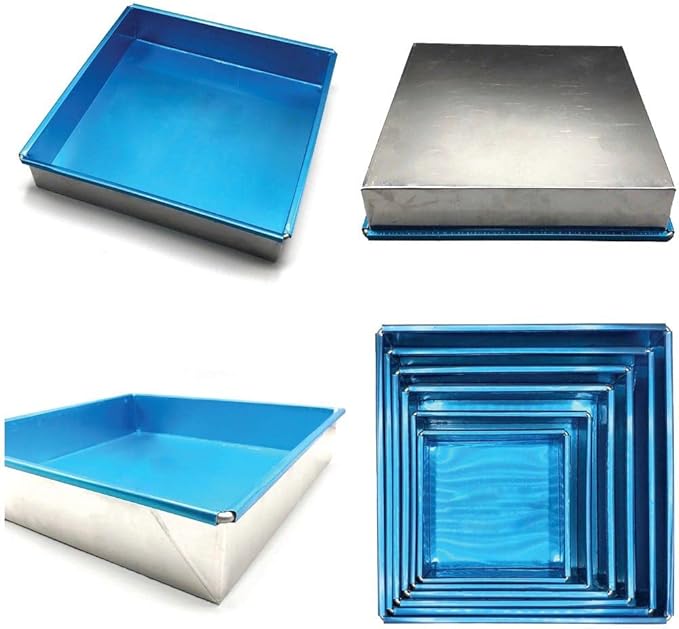 Brownie Cutter Stainless 100% 8,9,10,11,12 Inch Heavy duty Baking Pan or Slicer Ensures Perfect Crispy Edges baking pan Bakeware for Oven Baking Bakeware Cake portion cutter (8x8" Bekery Pan)