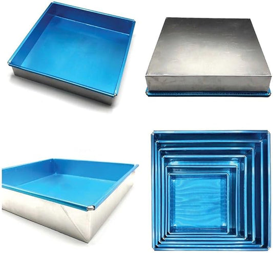 Brownie Cutter Stainless 100% 8,9,10,11,12 Inch Heavy duty Baking Pan or Slicer Ensures Perfect Crispy Edges baking pan Bakeware for Oven Baking Bakeware Cake portion cutter (9x9" Bekery Pan)