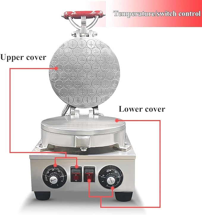 Communion Bread Maker, Stainless Steel Electric Bake Bread Machine with Cutter, Adjustable Upper/lower Cover Independent Temperature 50-300°C, Symbol Design, 360° Even Baking, for Communion Ceremony