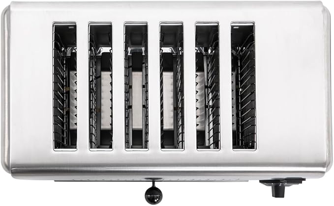 Electric 6 Slice Toaster, Stainless Steel Bread Baking Machine Commercial Toaster with Crumb Tray and Adjustable Timer Bread Making Tool for Home Kitchen Restaurant Bakery (3 Modes/1650W)