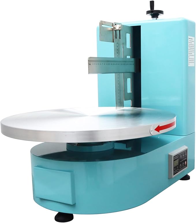 INTSUPERMAI Cake Cream Spreading Coating Smearing Machine Cake Decorating Machines Baking Tools Birthday Cake Cream Spreading Machine 110V Suitable for 4-16 inch Cake Green Color Triangle Bottom