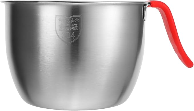 Stainless Steel Mixing Bowl with Handle 7.5 Inch Deep Batter Bowl for Kitchen Baking Cooking Prep