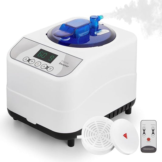 Sauna Steamer Machine for Home, 1300W 1.8qt Steam Generator, Portable Steamer Pot with Remote Control, Oil Diffuser, 5-60 min Timer, 9 Levels, Heat up to 140°F