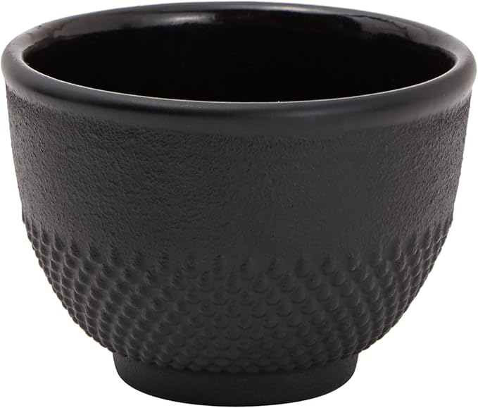 Juvale Cast Iron Teapot - 1200 mL, Black, 2 Cups - Japanese Tea Set with Stainless Steel Infuser & Stovetop Kettle for Loose Leaf Tea