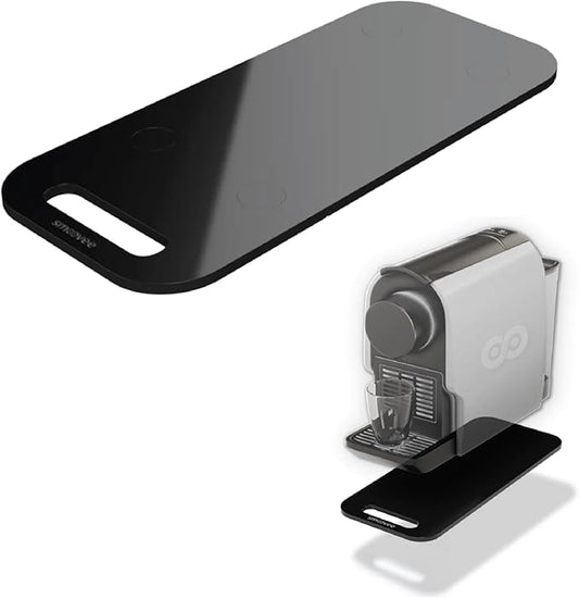 Smoovee - Sliding Surface - Eve Black 12.80 x 5.51 inch, Appliance Rolling Tray for Kitchen Appliances – 360° Wheels, Stainless Steel Hubs, Easy‑Clean Durable Tray