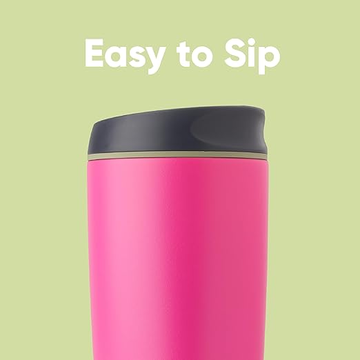 Owala SmoothSip Insulated Stainless Steel Coffee Tumbler,Reusable Iced Coffee Cup,Hot-Coffee Travel Mug,BPA Free,20 oz,Pink (Watermelon Breeze),(Pack of 8)