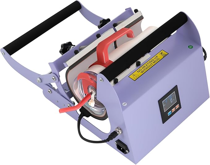Tumbler Heat Press Machine, 110V 40Oz Mug Press Sublimation Machine with Temp and Time Adjustable - Double Cup Mats for Ceramic Mugs, Glass Cans Car Cups (Light Purple)