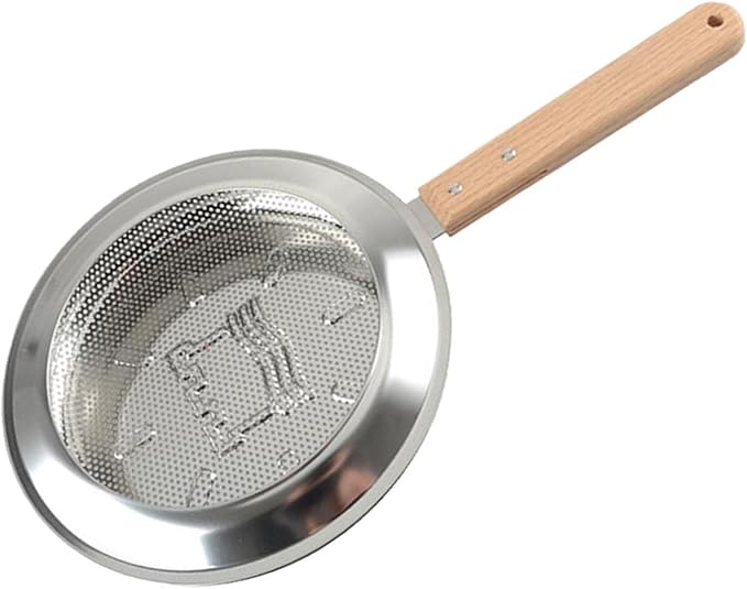 Coffee Roasting Tool, Stainless Steel Coffee Roaster with Wooden Handle, Home Kitchen Baking Tool
