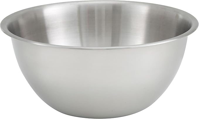 Winco 5 Quart Heavy-Duty Stainless Steel Mixing Bowl, Deep