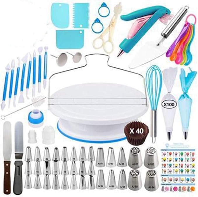 207 Piece Baking Tool Set Cake Turntable Set Flower Mouth Carving Pen Set