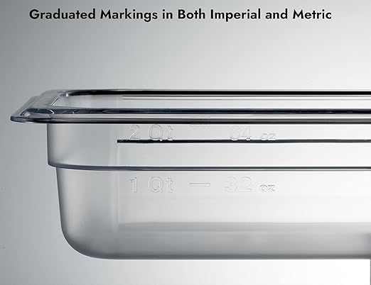 CURTA 6-Pack 1/3 Size 2.5" Deep NSF Polycarbonate Food Pans | Dishwasher & Freezer Safe Clear Container for Prep Tables, Buffet, Salad Bar, Commercial & Home Kitchen