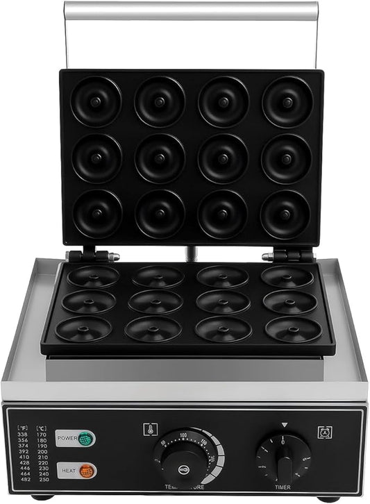 Electric Donut Maker, 12 Holes Commercial Donut Machine 110V 1500W Double-Sided Heating Nonstick Electric Mini Doughnut Donut Machine for Home, Bakery, Dessert Shop, Mall, Coffee Shop