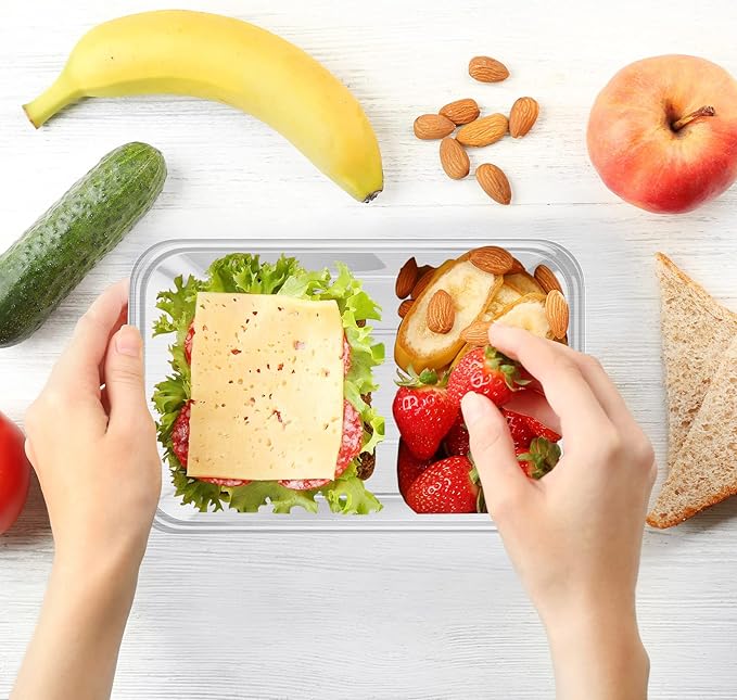 Bokon 200 Pcs Plastic Meal Prep Container with Lid Disposable Clear Lunch Containers Stackable Food Storage Container Box Spill Proof for Salad Snack Microwave Dishwasher Freezer Safe (25 oz)