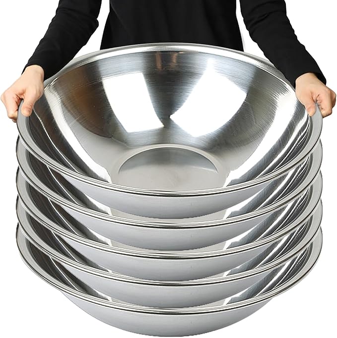 Stainless Steel Mixing Bowl Extra Large, 23-Quart, 20 inch (Diameter), 6.1 inch (Height) Mixing Bowl 20", Set of 5