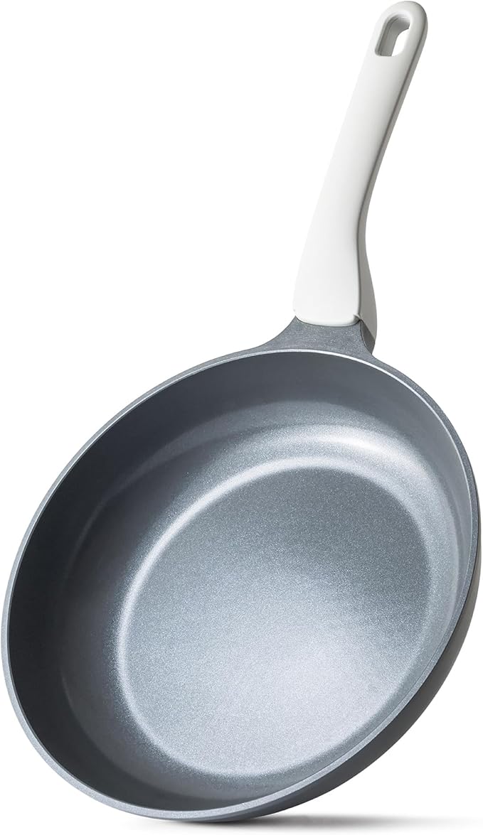 PRICUSIS Nonstick Ceramic Frying Pan Skillet, 8 Inch Induction Compatible with Stay Cool Handle, Healthy PTFE PFAS & PFOA Free Omelet Pan, Dishwasher Safe (Blueberry Gray)