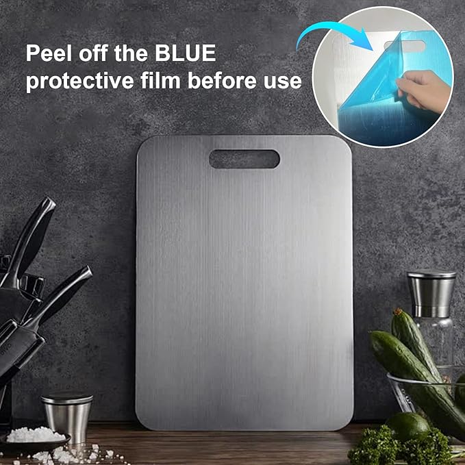 Tavano Titanium Cutting Board,Katuchef Titanium Cutting Board,Titanium Cutting Boards for Kitchen,Non toxic Doubld-Side Durable Chopping Boards, Easy to Clean and Store(1PC:11.42 * 7.87)