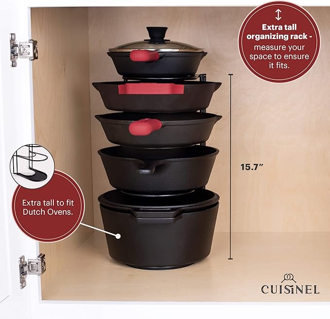 Cuisinel POTS AND PANS ORGANIZER - 15AND34F HEAVY DUTY SKILLET RACK - 2 PACK - KITCHEN C